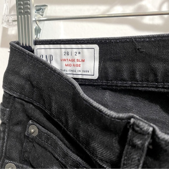 GAP Vintage Slim Mid Rise Black Jeans Size 2 - Picture 5 of 5